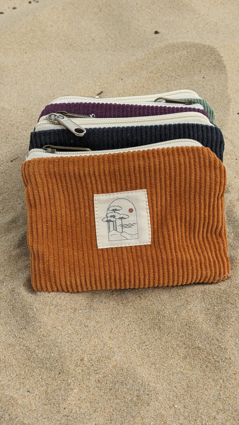 Porte-Monnaie en velours côtelé camel