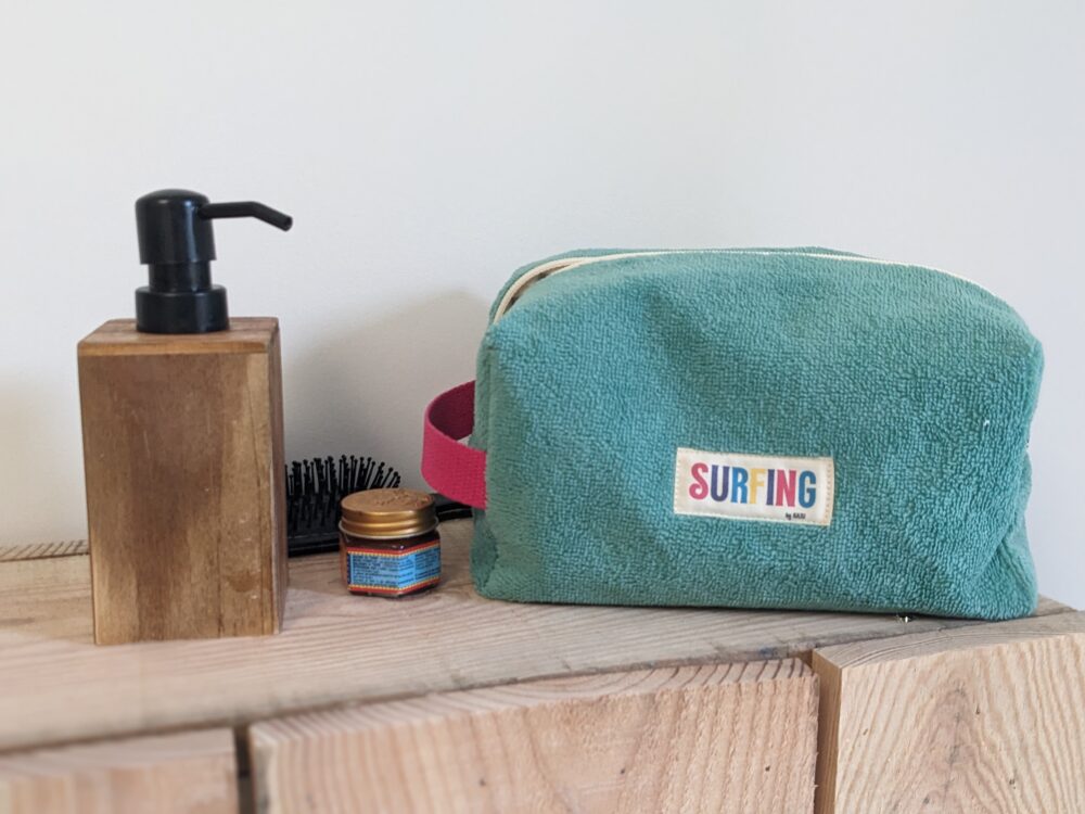 Trousse de toilette éponge vert emeraude – Image 4