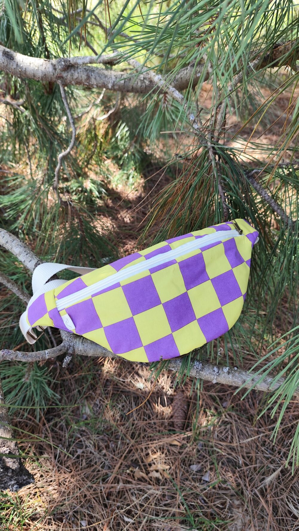 Banane Femme damier jaune et violet – Image 3