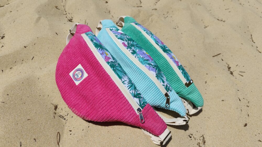 Banane Femme velours côtelé tropicale fushia – Image 3