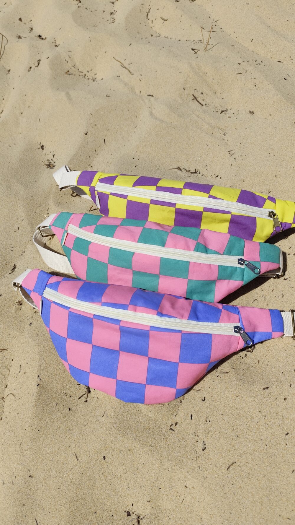 Banane Femme damier vert et rose – Image 4