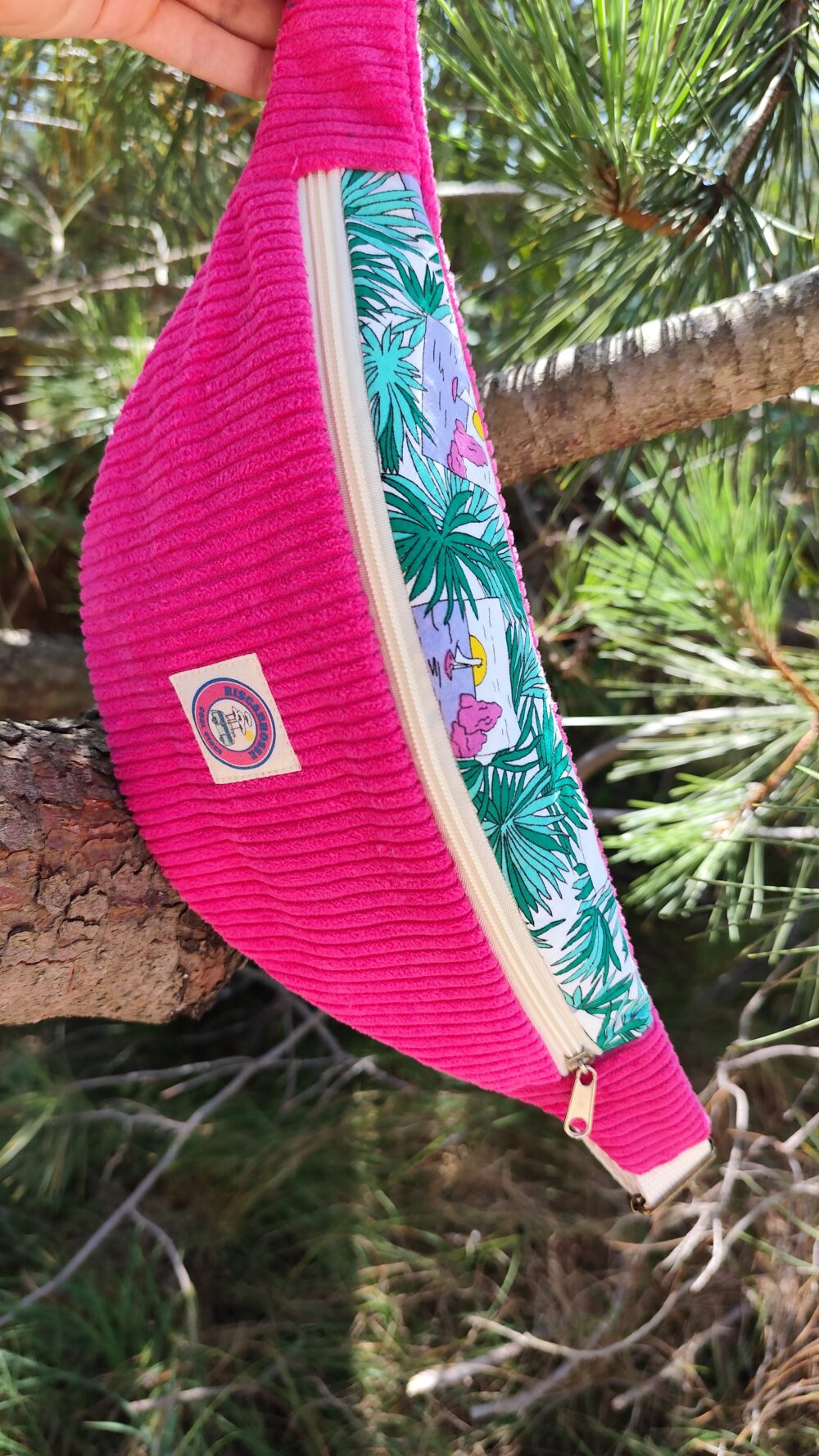 Banane Femme velours côtelé tropicale fushia – Image 2