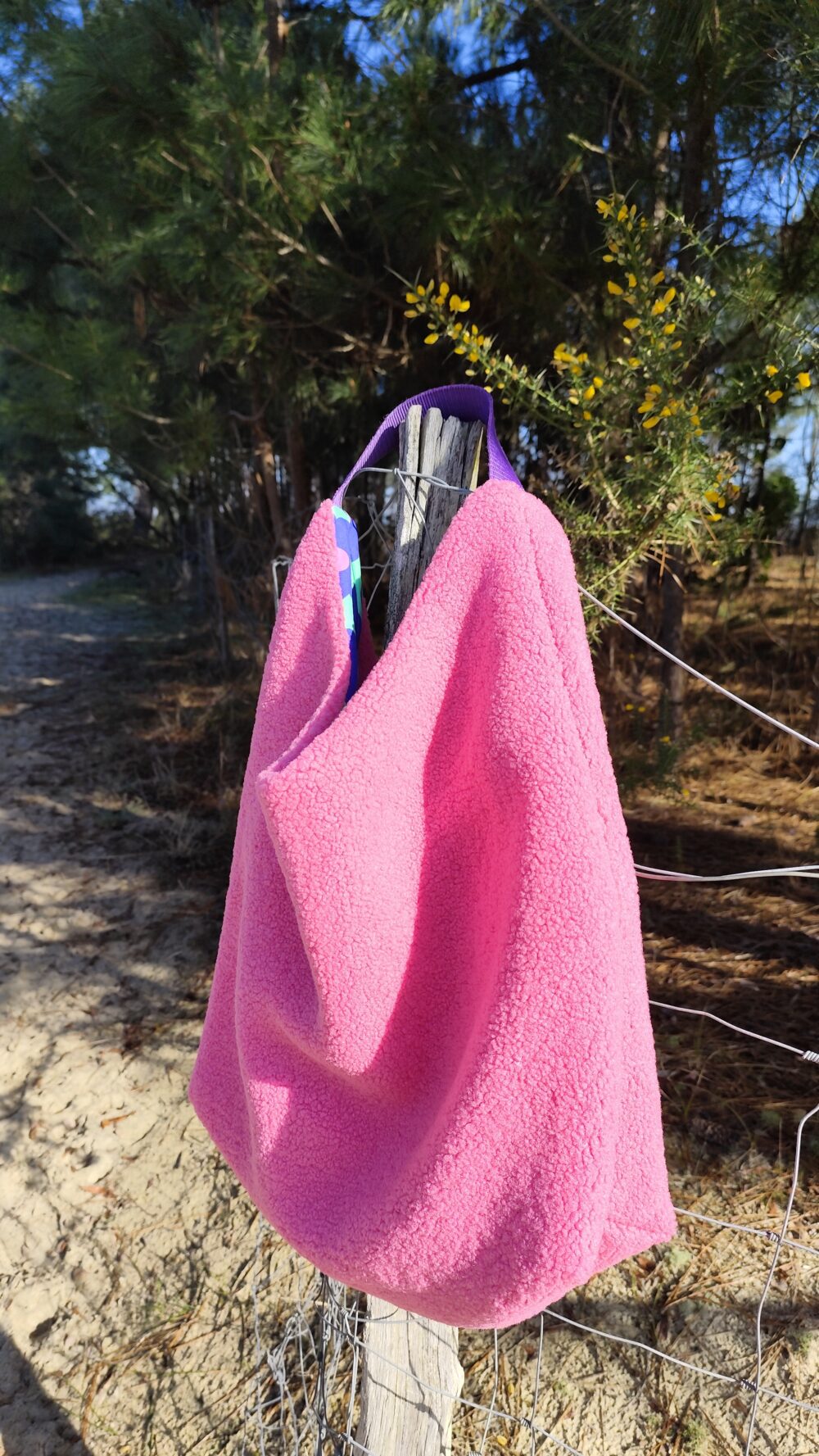 Sac sherpa fourre-tout rose