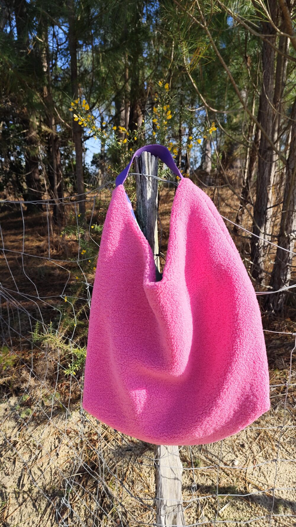 Sac sherpa fourre-tout rose – Image 3
