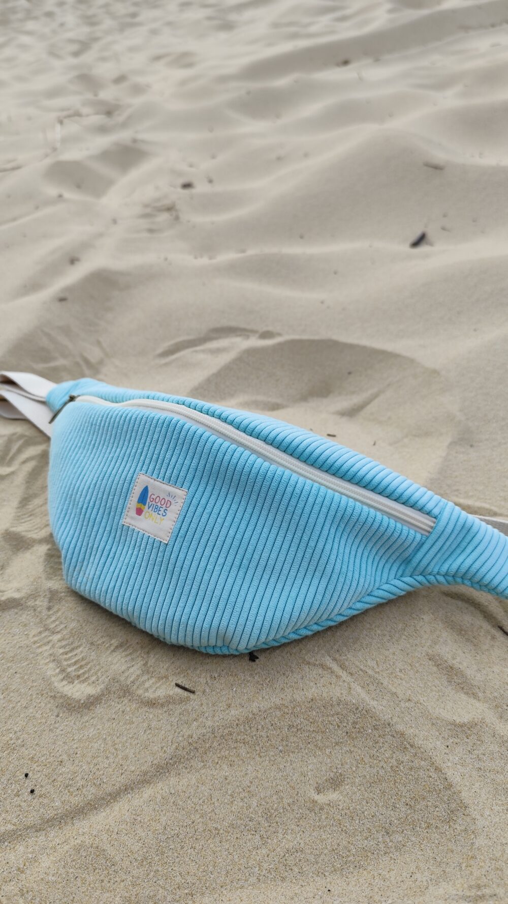Banane Femme velours côtelé turquoise