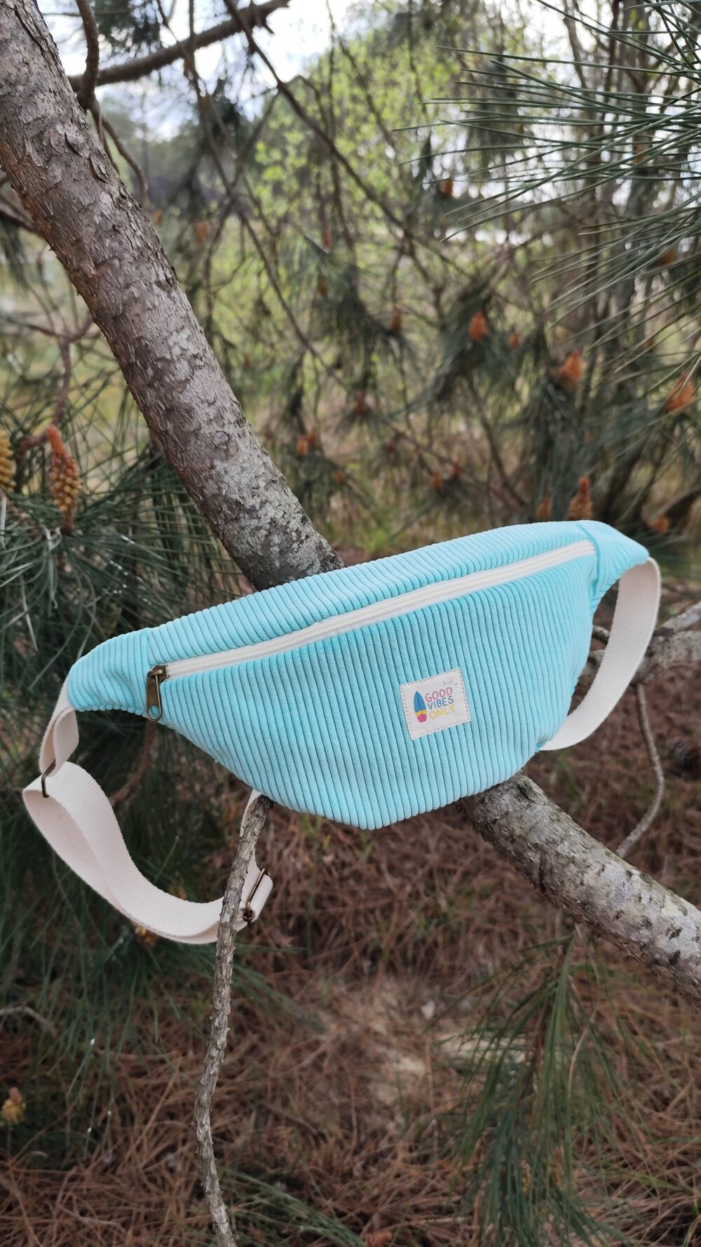 Banane Femme velours côtelé turquoise – Image 2